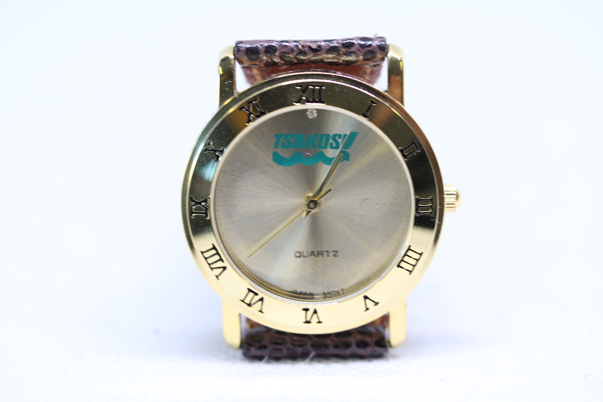 Swissfield Gents Diamond Quartz Watch on Lizard Grain Leather Strap in Box.