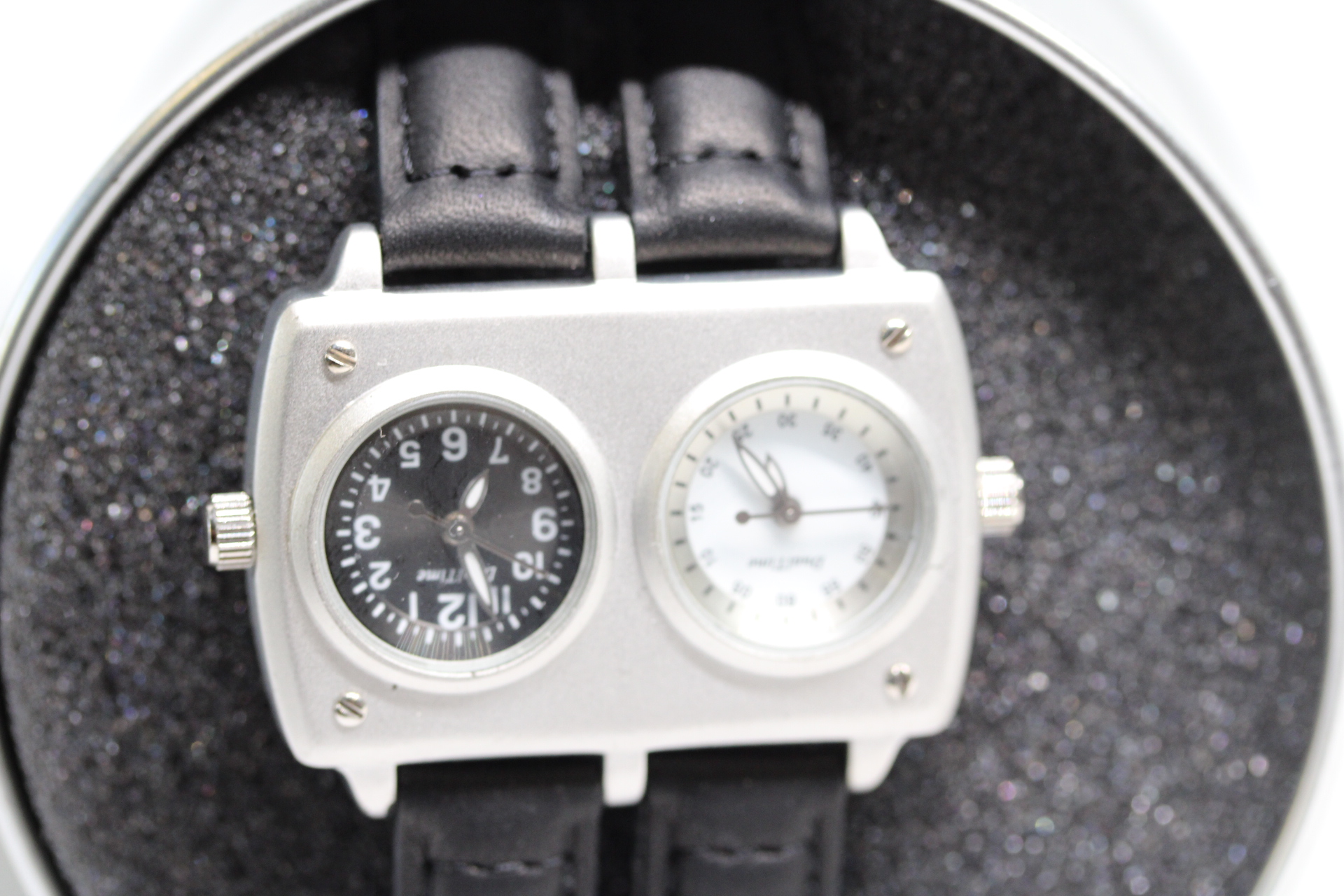 Dual Time Twin Dial Quartz Watch in Box.