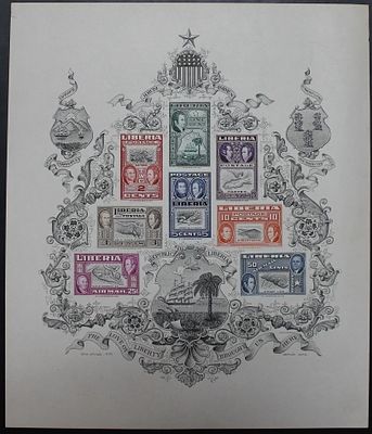 Liberia , MNH S/S 1952 Jehudi Ashmun Judaica Arthur Szyk. The Scans are a Part of the Item 