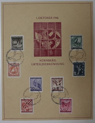 Judaica, Holocaust, a souvenir page from Austria with stamps issued on the occasion of the 