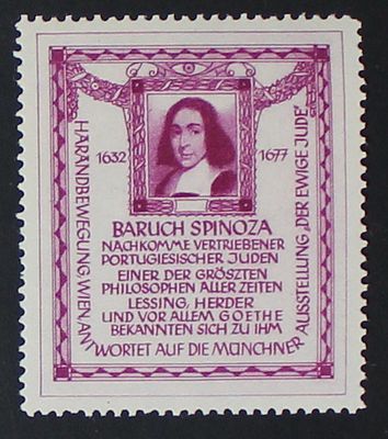 Judaica, Judaism, Baruch Spinoza, Rare Labels Published by Irena Herrand, who was active 