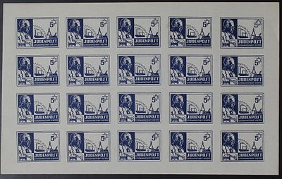 Ghetto post , Judenpost - Litzmannstadt (Lodz) : This sheet of postage stamps was printed by 