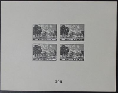 GERMAN WORLD WAR II OCCUPATION ISSUES Bohemia & Moravia - ghetto Theresienstadt, Genuine block 
