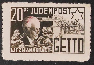 German Occupation of Poland
Ghettopost Litzmannstadt.
1943 "Judenpost", unissued designs, 20pf 
