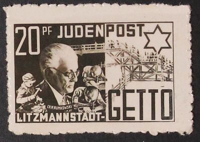 German Occupation of Poland
Ghettopost Litzmannstadt.
1943 "Judenpost", unissued designs, 20pf 