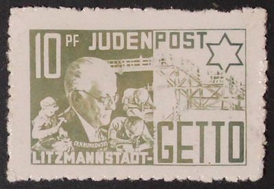 German Occupation of Poland
Ghettopost Litzmannstadt.
1943 "Judenpost", unissued designs, 10pf 