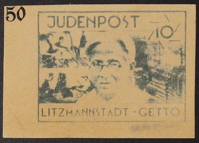 Ghettopost Litzmannstadt.
1943 "Judenpost", unissued designs, 10pfg essay, Printed on thick 