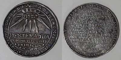 גרמניה Purimstaler, Judaica, Erfurt Taler 1632. Purimstaler. על הניצחון השוודי והפרוטסטנטי 