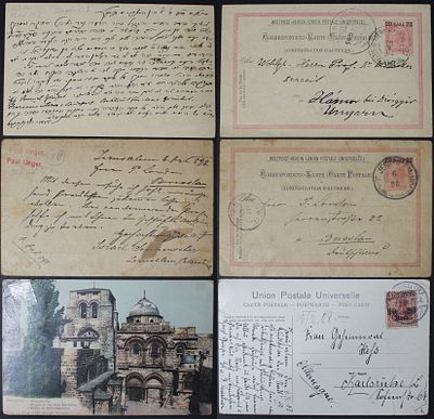 Palestine, Jerusalem, Lot of 3 Postcards, Austrian Postal and German Post. The Scans are a Part 