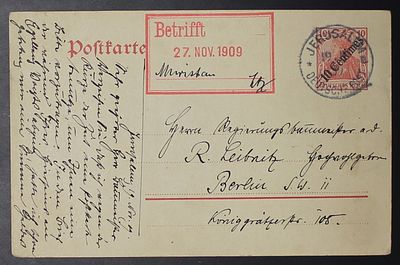 Palestine / Eretz Israel , Ottoman Period , German Post , 1909 , Postcard Sent , Jerusalem - Germany