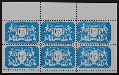 KKL-JNF, Zionism, Jewish National Fund, KKL-JNF New York Branch, USA, 1943, Block of 6 Stamps 