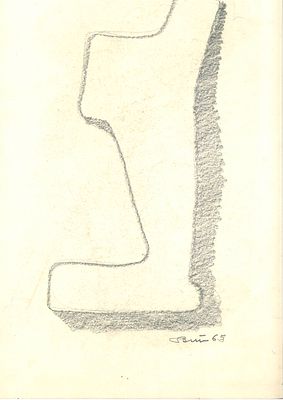 Toni Benetton (1910 - 1996) Forma, 1965 - Toni Benetton (1910 - 1996) Forma, 1965 Matita su carta