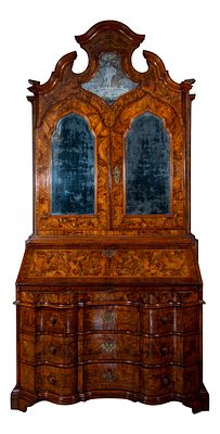 Area veneta (II quarto del XVIII secolo), (?) Bureau trumeau con specchio superiore inciso e acidato con Diana cacciatrice