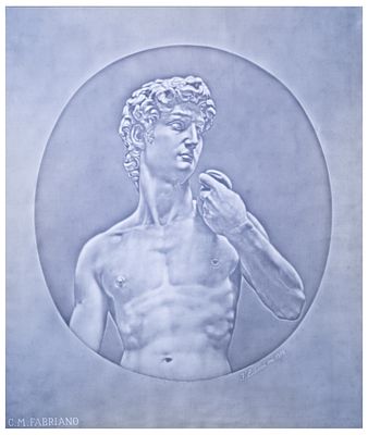 Franco Librari (1950 - 1999), per Cartiere Miliani, Fabriano Il David, da Michelangelo - Franco 