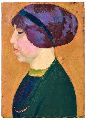 Gino Rossi (1884 - 1947) Ritratto della moglie Bice Levi Minzi (recto); Studio per la Fanciulla del fiore (?; verso), 1907 circa