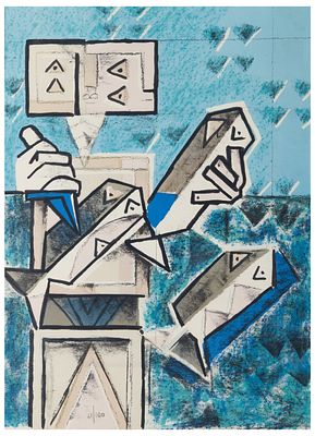 Ibrahim Kodra (1918 - 2006) Composizione astratta - Ibrahim Kodra (1918 - 2006) Composizione 