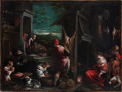 Francesco Bassano (1549 - 1592), con possibili interventi di Jacopo Bassano (1510-1592) Ritorno del figliol prodigo, 1575 circa