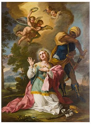 Gaspare Diziani (1689 - 1767), attribuito a Martirio di Santa Giustina da Padova - Gaspare Diziani 