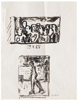 Orfeo Tamburi (1910 - 1994) Due studi - Orfeo Tamburi (1910 - 1994) Due studi Pennarello su carta 