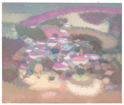 Ottorino Stefani (1928 - 2016) Paesaggio con case, 1987 - Ottorino Stefani (1928 - 2016) Paesaggio 