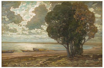 Francesco Sartorelli (1856 - 1939) Il Piave - Francesco Sartorelli (1856 - 1939) Il Piave Olio su 