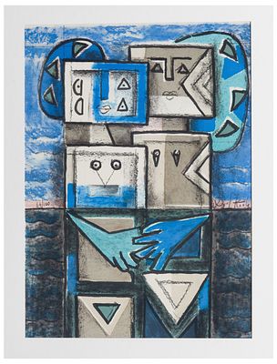 Ibrahim Kodra (1918 - 2006) Composizione astratta - Ibrahim Kodra (1918 - 2006) Composizione 