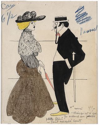 Ardengo Soffici (1879 - 1964), attribuito a Mais qu’est-ce que tu entends au juste par flirt ? Tout, except&eacute; tout, 1903 circa