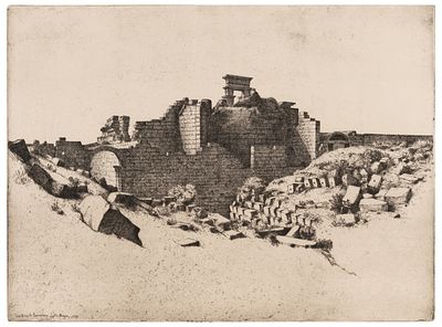 Lino Bianchi Barriviera (1906 - 1985) Leptis Magna. La Basilica di Settimio Severo tra le dune, 1937