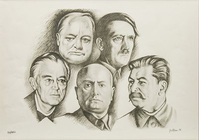 Gregorio Sciltian (1900 - 1985) Statisti, 1978 Stampa offset su carta 48,5 x 68,2 cm (luce) 