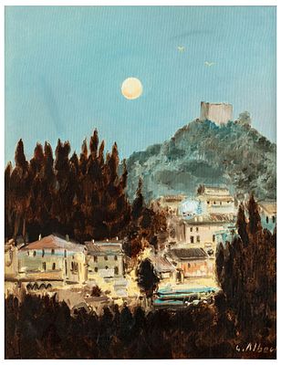 Gino Alberti (1921 - 1990) Veduta di Asolo Olio su tela 50 x 40 cm Firma: “G. Alberti” al recto 