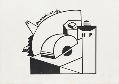 Ivo Pannaggi (1901 - 1981) Fabbrica Litografia su carta 49,5 x 69,7 cm (luce) Firma: 