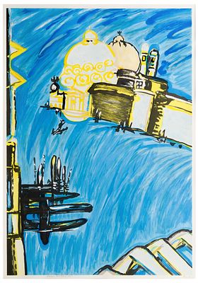 Remo Brindisi (1918 - 1996) Venezia Serigrafia su carta 68 x 48 cm Firma: “Brindisi” a matita 