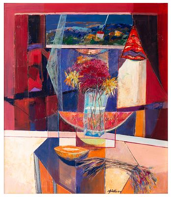 Adriano Piotto (1952) Composizione estiva al tramonto, 2004 Acrilico su tavola 70 x 80 cm 