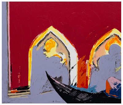 Maurizio Piovan (1953) Scorcio di Venezia Serigrafia su carta 59 x 68,6 cm (luce) Firma: "M. 