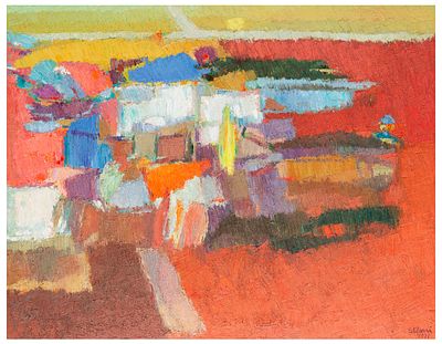 Ottorino Stefani (1928 - 2016) Terra rossa, 1971 Olio su tavola 91 x 117,4 cm Firma: “Stefani” 