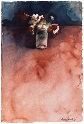 Manuela Dorella (1970) Rose secche Acquarello su carta 57 x 38,1 Firma: al recto “Manuela 