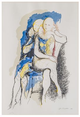 Augusto Murer (1922 - 1985) Arlecchini, 1984 Litografia e serigrafia su carta 72,5 x 49,3 cm 