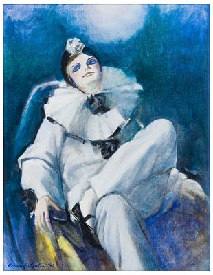 Ernani Costantini (1922 - 2007) Pierrot lunarie, 1984 Olio su tela 70 x 55 cm Firma: “Ernani 