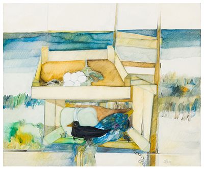 Vittorio Zitti (1940) Lago. Richiami. Attesa, 20 maggio 1978 Acrilico su tela 75 x 90 cm Firma: 