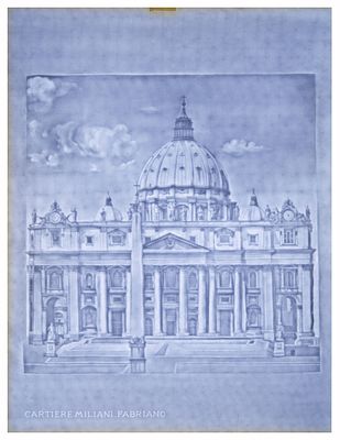 Anonimo (XX secolo), per Cartiere Miliani, Fabriano La basilica di San Pietro - Anonimo (XX 