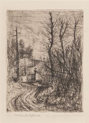 Lino Bianchi Barriviera (1906 - 1985) Stradina della Balduina, 1945 - Lino Bianchi Barriviera 