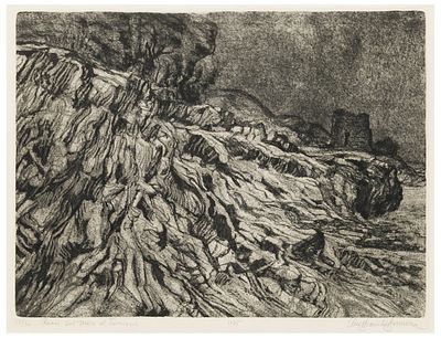 Lino Bianchi Barriviera (1906 - 1985) Rocce sul mare al Torrione, 1965 - Lino Bianchi Barriviera 