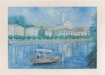 Giuseppe Racchelli (1916 - 1993) Feriolo. Il villaggio di pescatori, 1975 circa - Giuseppe 