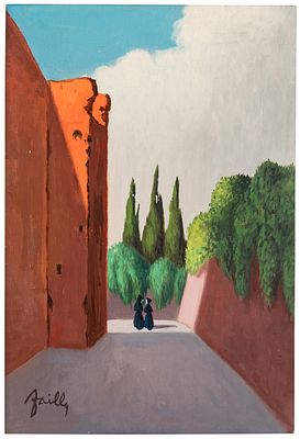 Fabio Failla (1917 - 1987) Monache con bastioni - Fabio Failla (1917 - 1987) Monache con bastioni 