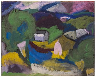 Roberto Poloni (1938) Il Montello, 1988 - Roberto Poloni (1938) Il Montello, 1988 Olio su tavola 