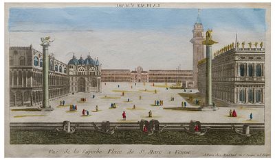 Louis-Joseph Mondhare (1734 - 1799) Vue de la Superbe Place de St Marc &agrave; Venise. Veduta ottica