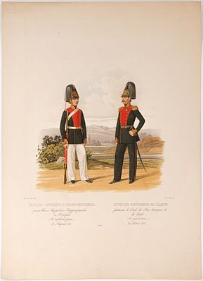 Пиратский К. К. Штаб-офицер и подпрапорщик роты Школы Гвардейских подпрапорщиков и юнкеров (в 