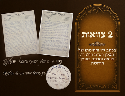 Wills (2) of Harav Shmuel Meir HaKohen Hollander, in his own handwriting and with his 