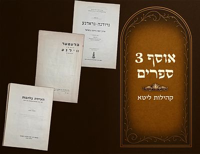 אוסף שלושה ספרי קהילות ליטא, 'בלעטער וועגן ווילנע' - 'גרודנה' - 'העיירה בלהבות' קהילת 