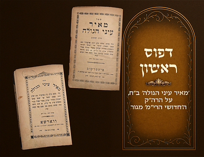 First printing. Meir Einei Hagolah , 2 parts, on the Chidushei Harim of Gur. Pietrokov - 